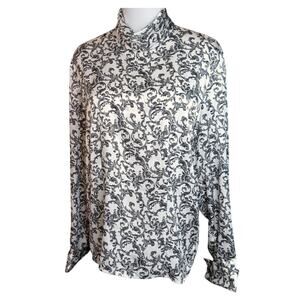 VINTAGE Satin Blouse Top Shirt 12 High Neck Classic Timeless CareerOffice Dressy